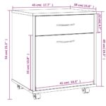 vidaXL Skrinka na kolieskach hnedý dub 45x38x54 cm spracované drevo – Obrázok 8