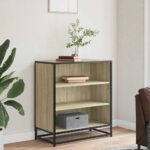 vidaXL Komoda dub sonoma 68x35x76 cm kompozitné drevo a kov – Obrázok 3