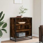 vidaXL Komoda dymový dub 68x35x76 cm kompozitné drevo a kov – Obrázok 3