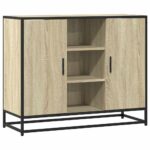 vidaXL Komoda dub sonoma 92x35x76 cm kompozitné drevo – Obrázok 2