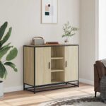 vidaXL Komoda dub sonoma 92x35x76 cm kompozitné drevo – Obrázok 3