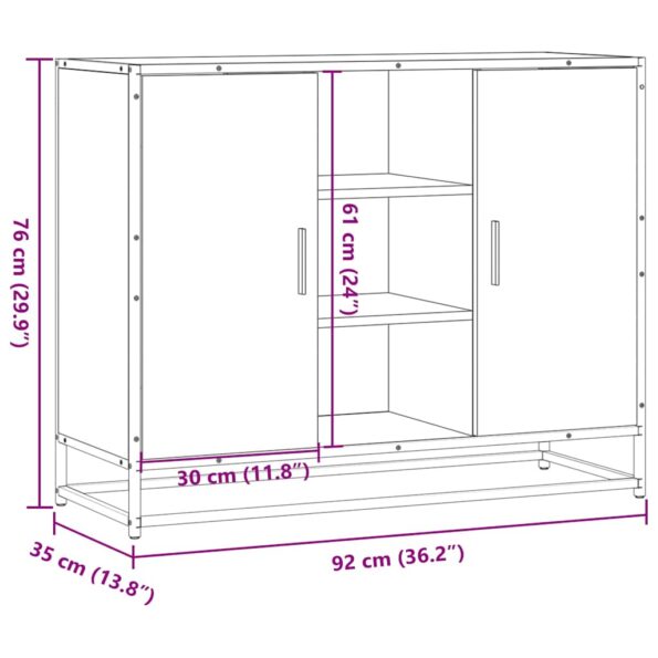 vidaXL Komoda dub sonoma 92x35x76 cm kompozitné drevo – Obrázok 10