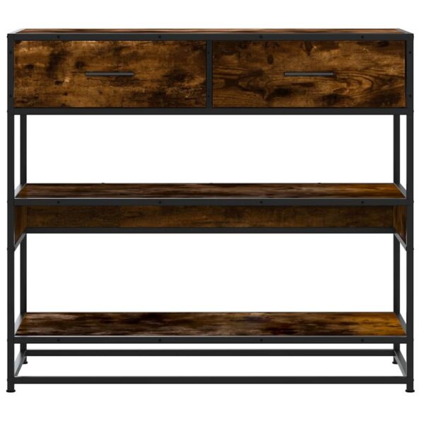 vidaXL Konzolový stolík dymový dub 90x35x80 cm kompozitné drevo – Obrázok 4