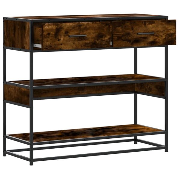 vidaXL Konzolový stolík dymový dub 90x35x80 cm kompozitné drevo – Obrázok 5