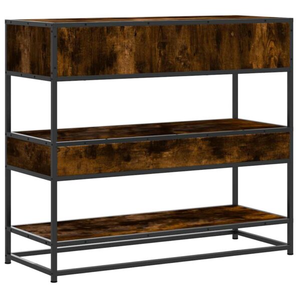 vidaXL Konzolový stolík dymový dub 90x35x80 cm kompozitné drevo – Obrázok 7
