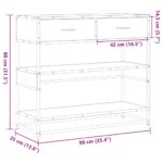 vidaXL Konzolový stolík dymový dub 90x35x80 cm kompozitné drevo – Obrázok 10