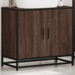 vidaXL Kúpeľňová skrinka na umývadlo hnedý dub kompozitné drevo – Obrázok 4