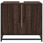 vidaXL Kúpeľňová skrinka na umývadlo hnedý dub kompozitné drevo – Obrázok 5