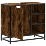 vidaXL Kúpeľňová skrinka na umývadlo dymový dub kompozitné drevo – Obrázok 6