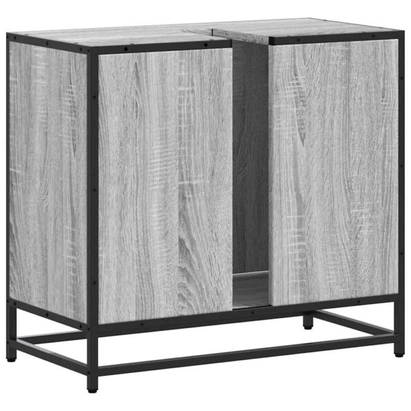 vidaXL Kúpeľňová skrinka na umývadlo sivý sonoma kompozitné drevo – Obrázok 8