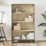 vidaXL Knižnica dub sonoma 80,5x35x139 cm kompozitné drevo – Obrázok 3