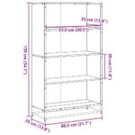 vidaXL Knižnica dub sonoma 80,5x35x139 cm kompozitné drevo – Obrázok 9