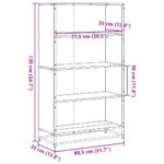 vidaXL Knižnica hnedý dub 80,5x35x139 cm kompozitné drevo – Obrázok 9