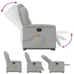 vidaXL Zdvíhacie sklápacie elektrické masážne kreslo oblakšedá látka – Obrázok 10