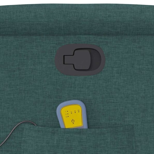 vidaXL Zdvíhacie a sklápacie masážne kreslo tmavozelené látka – Obrázok 12