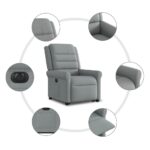 vidaXL Elektrické zdvíhacie sklápacie kreslo bledosivé látka – Obrázok 11