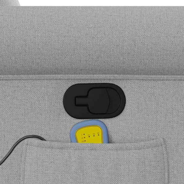 vidaXL Zdvíhacie a sklápacie masážne kreslo oblakšedá látka – Obrázok 12