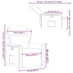 vidaXL Sklápacie kreslo bledosivé látkové – Obrázok 11