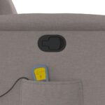 vidaXL Sklápacie masážne kreslo sivohnedé látka – Obrázok 10