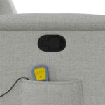 vidaXL Sklápacie masážne kreslo oblakšedá látka – Obrázok 10