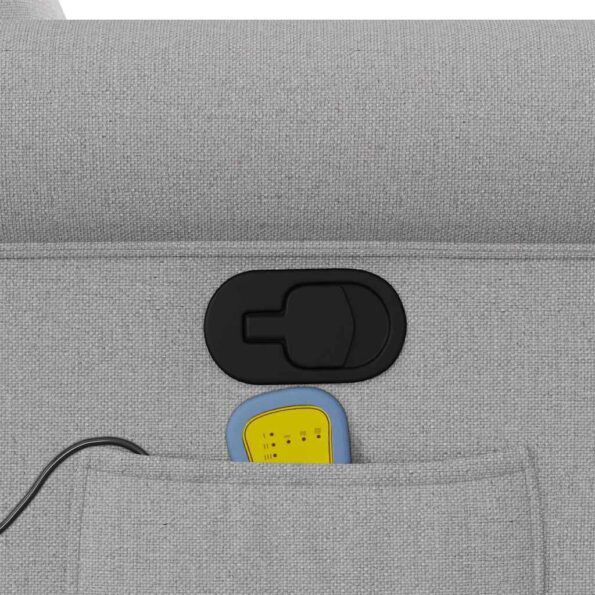 vidaXL Sklápacie masážne kreslo oblakšedá látka – Obrázok 9