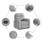 vidaXL Sklápacie kreslo oblakšedá látkové – Obrázok 7