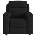 vidaXL Sklápacie masážne kreslo čierne látkové – Obrázok 3