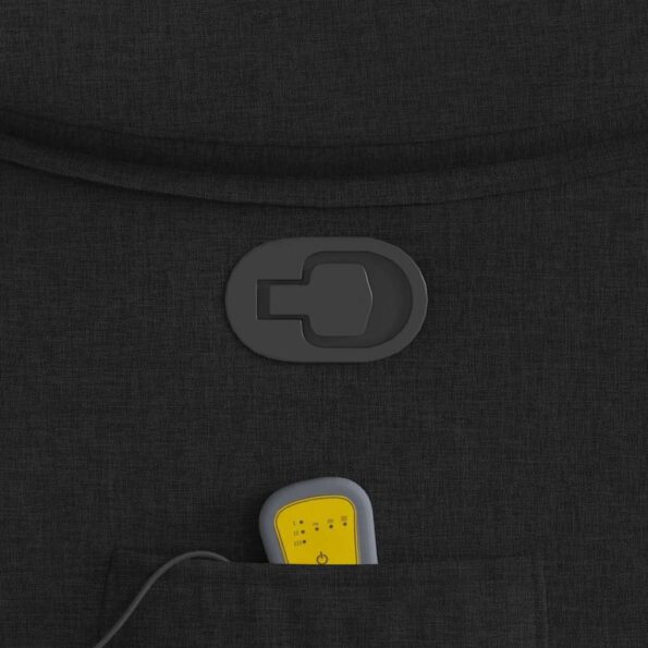 vidaXL Sklápacie masážne kreslo čierne látkové – Obrázok 10