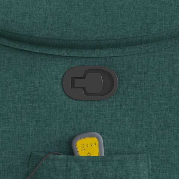 vidaXL Sklápacie masážne kreslo tmavozelené látka – Obrázok 10