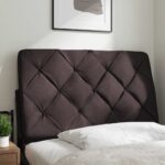 vidaXL Vankúš na čelo postele tmavohnedý 80 cm látka – Obrázok 2