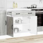 vidaXL Kuchynská spodná skrinka Kalmar, sivé sonoma, kompozitné drevo – Obrázok 3