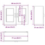 vidaXL Kuchynská nástenná skrinka so sklenenými dvierkami Kalmar – Obrázok 12