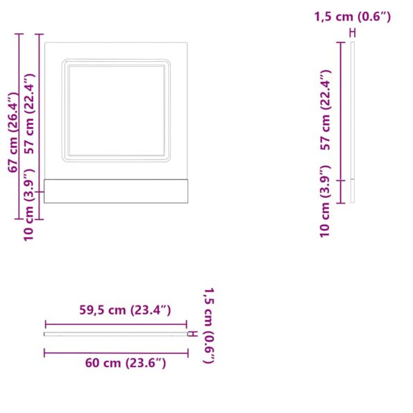 vidaXL Panel umývačky riadu Kalmar betónovo sivé 60x1,5x57 cm kompozitné drevo – Obrázok 8