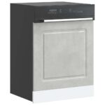 vidaXL Panel umývačky riadu Kalmar betónovo sivé 60x1,5x57 cm kompozitné drevo