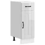 vidaXL Kuchynská spodná skrinka Lucca, lesklá biela, kompozitné drevo