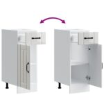 vidaXL Kuchynská spodná skrinka Lucca, lesklá biela, kompozitné drevo – Obrázok 9