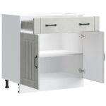 vidaXL Kuchynská spodná skrinka Lucca, betónovo sivé, kompozitné drevo – Obrázok 4