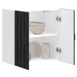 vidaXL Kuchynská nástenná skrinka Lucca, čierna, kompozitné drevo