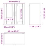 vidaXL Kuchynská nástenná skrinka so sklenenými dvierkami Lucca – Obrázok 12