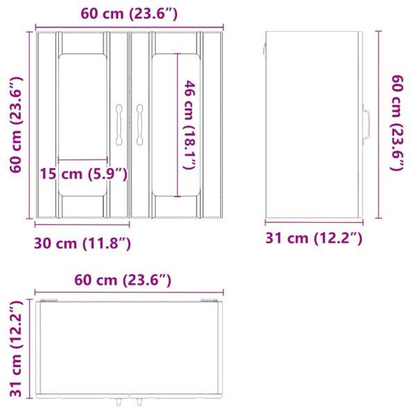vidaXL Kuchynská nástenná skrinka so sklenenými dvierkami Lucca – Obrázok 12