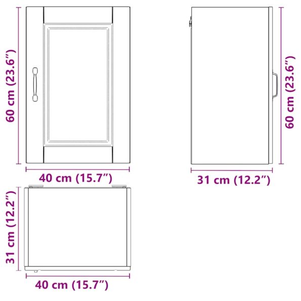 vidaXL Kuchynská nástenná skrinka Porto, betónovo sivé – Obrázok 12