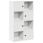 vidaXL Knižnica biela 60x24x101,5 cm kompozitné drevo – Obrázok 2