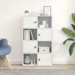 vidaXL Knižnica biela 60x24x101,5 cm kompozitné drevo – Obrázok 3