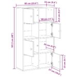 vidaXL Knižnica dymový dub 60x24x101,5 cm kompozitné drevo – Obrázok 11