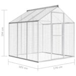 vidaXL Voliéra na vonkajšie použitie hliníková 183x178x194 cm – Obrázok 5