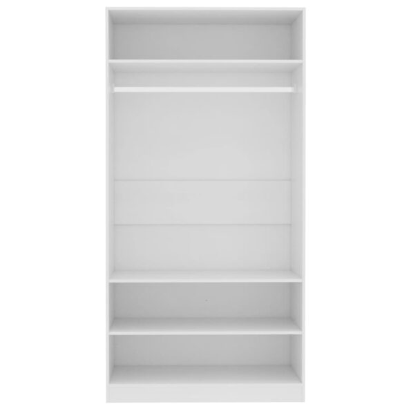 vidaXL Šatník, biely 100x50x200 cm, kompozitné drevo – Obrázok 5