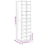 vidaXL Skrinka na topánky biela 54x34x183 cm drevotrieska – Obrázok 7