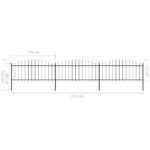 vidaXL Záhradný plot s hrotmi, oceľ (0,5-0,75)x5,1 m, čierny – Obrázok 5