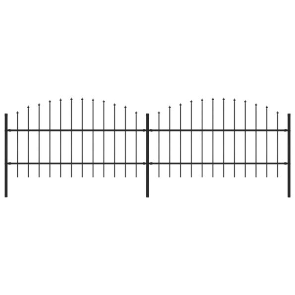 VXL8719883714424_a_en_hd_1.jpg vidaXL Záhradný plot s hrotmi, oceľ (0,75-1)x3,4 m, čierny – Obrázok 1