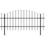 vidaXL Záhradný plot s hrotmi, oceľ (0,75-1)x3,4 m, čierny – Obrázok 2